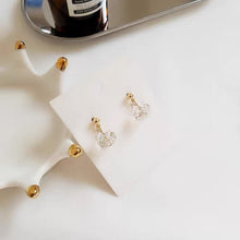 이미지를 갤러리 뷰어에 로드 , 한국산 투명 면처리된 오스트리아 크리스털 6mm 타원형 면처리된 비드 귀걸이 스터드
