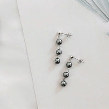 이미지를 갤러리 뷰어에 로드 , 한국 패션 7-8 mm 다크 크리스탈 그레이 진주 스터드 귀걸이
