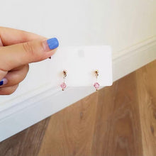 이미지를 갤러리 뷰어에 로드 , 한국 패션 라이트 핑크 면 처리된 오스트리아 크리스탈 테이퍼드 비드 6mm 귀걸이
