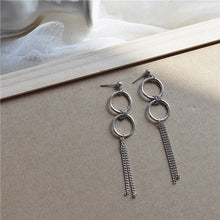 이미지를 갤러리 뷰어에 로드 , 한국식 스틸 서클 링 10mm 체인 펑크 귀걸이
