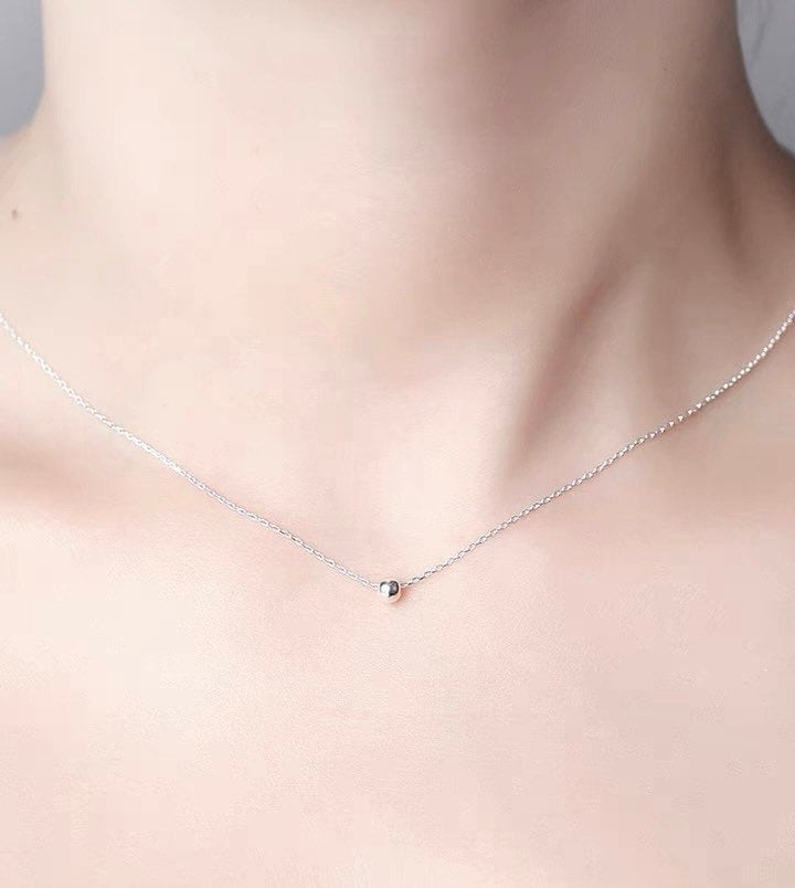 S925 단일 4mm 이동 비드 케이블 체인 목걸이 16-18 인치 스프링 링