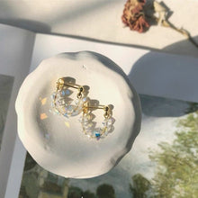 이미지를 갤러리 뷰어에 로드 , 한국 스터드 4mm 클리어 AB 레인보우 면처리된 크리스탈 테이퍼드 비드 귀걸이
