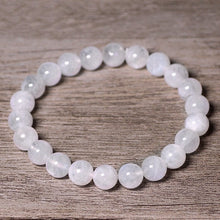 Load image into Gallery viewer, Natural White jade 8mm Round Bead Elastic Stretch String Bracelet
