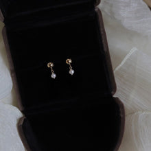 Load image into Gallery viewer, 18K gold plated or surgical steel stud earrings with extra small 3mm freshwater button pearls, perfect for adding a touch of elegance to any outfit.
