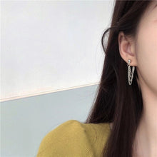 Load image into Gallery viewer, Korean Fashion Kpop Silver 4 Layers Quadruple Link Chain Studs Earrings 4.5-5cm
