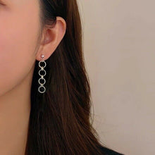 Load image into Gallery viewer, Korean Kpop style Punk Silver 10mm Ring Studs Earrings 5.5-6cm
