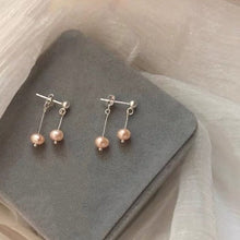 Load image into Gallery viewer, Korean Minimalist 4mm Double Small Peach Baroque Silver Stud Earrings
