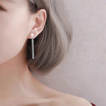 将图片加载到图库查看器，Sterling Silver Chain Tassel Earrings with AAA Button Pearls, 5cm Length, Elegant Jewelry for Bridal, Bridesmaid Gifts, and Prom
