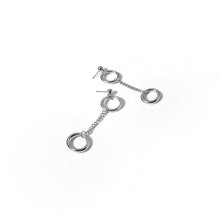 이미지를 갤러리 뷰어에 로드 , 한국 패션 실버 반지 10mm 체인 스터드 펑크 귀걸이 6cm
