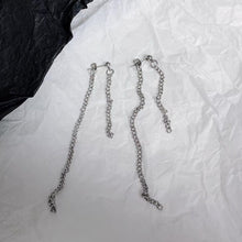 Load image into Gallery viewer, Korean Style Kpop Extra Long 2mm Curb Chain Studs Earrings 12cm
