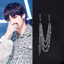 Load image into Gallery viewer, Steel Korean BTS style 3 layers 6-6.5cm Hoop Earrings
