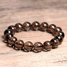 Load image into Gallery viewer, Natural Smoky Quartz 8.5/10mm Round Bead Elastic Stretch String Bracelet
