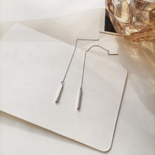 Load image into Gallery viewer, Korean Style Stainless Steel 2cm Rectangle Charm Bar 12-12.5cm Threader Earrings
