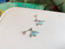 Load image into Gallery viewer, Surgical Steel/S925 Stud Korean Small 4mm Aquamarine Round Bead Earrings
