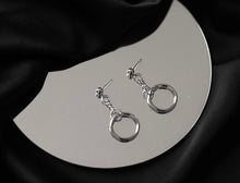 이미지를 갤러리 뷰어에 로드 , 한국 강철 10mm 원형 링 스터드 귀걸이 펑크 체인 남여 귀걸이
