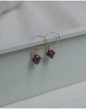 将图片加载到图库查看器，Stud/Dangle 18K Gold Plated 3mm AAA Brazil Garnet Faceted Bead Gemstone Wire Wrapped Earrings
