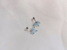 Load image into Gallery viewer, Surgical Steel/S925 Stud Korean Small 4mm Aquamarine Round Bead Earrings
