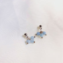 Load image into Gallery viewer, Surgical Steel/S925 Stud Korean Small 4mm Aquamarine Round Bead Earrings
