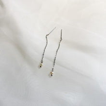 Load image into Gallery viewer, Stainless Steel 3mm Extra Small Natural Pearls Threader Earrings 6cm/7cm/10cm
