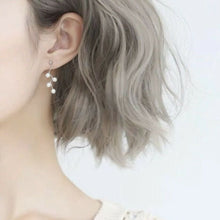 이미지를 갤러리 뷰어에 로드 , 스틸 패션 한국 유리 작은 진주 5-6mm 드롭 꽃 귀걸이
