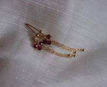 이미지를 갤러리 뷰어에 로드 , 금 도금 강철 4mm 작은 작은 면 처리된 브라질 가닛 비즈 탄생석 스터드 귀걸이 5.5cm
