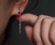 이미지를 갤러리 뷰어에 로드 , 금 도금 강철 4mm 작은 작은 면 처리된 브라질 가닛 비즈 탄생석 스터드 귀걸이 5.5cm
