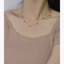 이미지를 갤러리 뷰어에 로드 , 써지컬 스틸 4mm 블랙 토르말린 연마 비즈 목걸이 16-18인치 스프링 링
