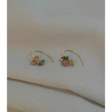 Load image into Gallery viewer, 18k Gold Plated Natural AAA Colorful Tourmaline 3-7mm Freeform Chips Earrings
