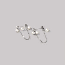 이미지를 갤러리 뷰어에 로드 , 한국 골드/실버 체인 트렌드 패션 4mm 크리스탈 진주 귀걸이
