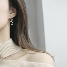 이미지를 갤러리 뷰어에 로드 , 스틸 패션 한국 유리 작은 진주 5-6mm 드롭 꽃 귀걸이
