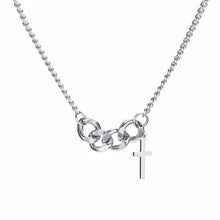 Load image into Gallery viewer, Korean Trend Small 18mm Cross Pendant Chain Necklace Solid Stainless Steel 16-18 Adjustable
