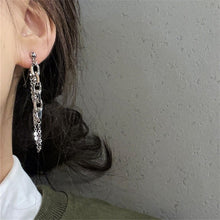 이미지를 갤러리 뷰어에 로드 , 한국 체인 링크 5x7mm 타원형 링 실버 체인 스틸 귀걸이 스터드 6cm
