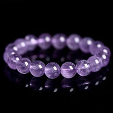 Load image into Gallery viewer, Natural Purple Amethyst Round Bead Birthstone Elastic Stretch String Bracelet 6mm/8mm/10mm
