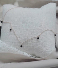 이미지를 갤러리 뷰어에 로드 , 써지컬 스틸 4mm 블랙 토르말린 연마 비즈 목걸이 16-18인치 스프링 링
