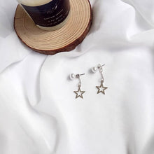 将图片加载到图库查看器，S925 5mm AAA Button Pearls Star Pendant Stud Earrings
