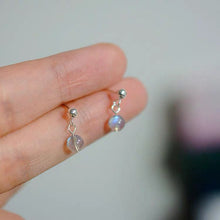 将图片加载到图库查看器，Dangle/ Stud Silver 5-6MM Small Genuine Natural Translucent Labradorite Grade AAA Round Beads Earrings
