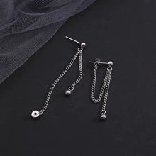 Load image into Gallery viewer, Stainless steel chain earrings with 4mm solid beads, 4cm length.
