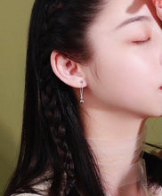 이미지를 갤러리 뷰어에 로드 , 한국 스타일 4mm 부드러운 비즈 스테인레스 스틸 체인 귀걸이 4cm
