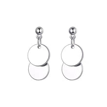 이미지를 갤러리 뷰어에 로드 , 스테인레스 스틸 8mm 더블 소형 원형 참 귀걸이 스터드 미니멀리스트
