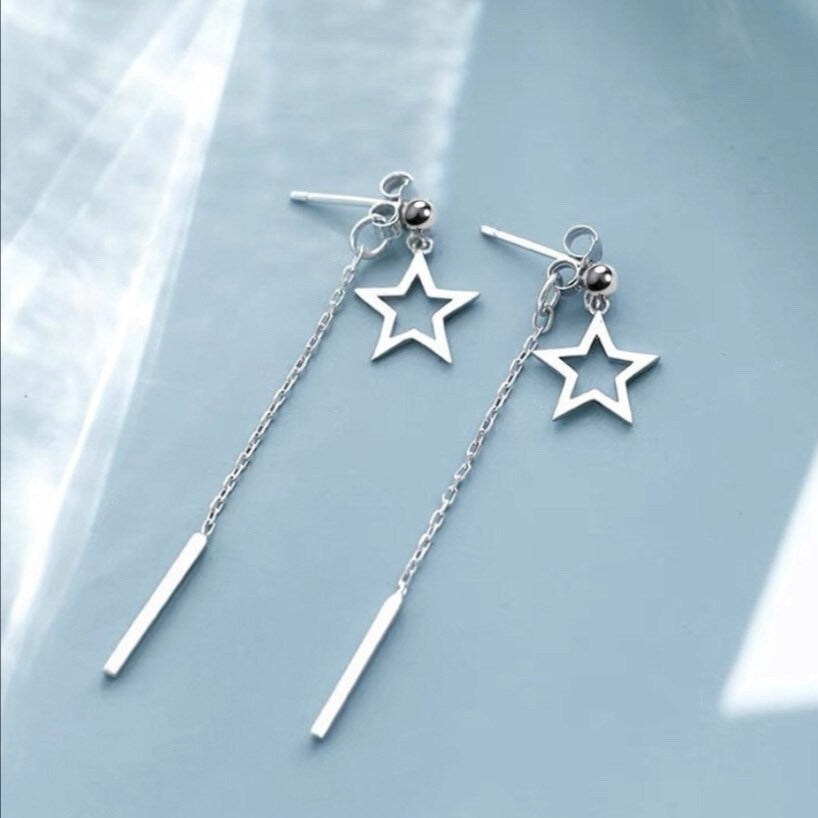 한국 패션 스타일 스타 체인 귀걸이 스테인레스 스틸 6cm