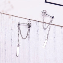 Load image into Gallery viewer, 1.5cm/2cm Bar Surgical Stainless Steel Korean Fashion Chain Link Rectangle Charm Earrings 5cm
