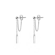 Load image into Gallery viewer, 1.5cm/2cm Bar Surgical Stainless Steel Korean Fashion Chain Link Rectangle Charm Earrings 5cm
