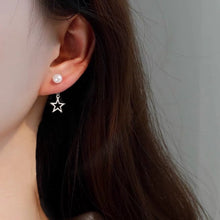 将图片加载到图库查看器，S925 5mm AAA Button Pearls Star Pendant Stud Earrings
