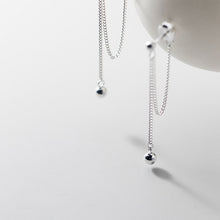 Load image into Gallery viewer, Stainless steel chain earrings with 4mm solid beads, 4cm length.
