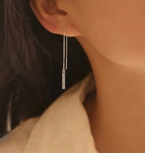 이미지를 갤러리 뷰어에 로드 , 한국산 스테인레스 스틸 직사각형 참 바 12cm 스레더 귀걸이
