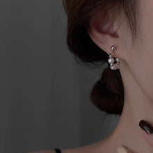 이미지를 갤러리 뷰어에 로드 , 스틸 한국 패션 5mm 크리스탈 진주 스와로브스키 요소 후프 스터드 귀걸이
