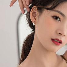 이미지를 갤러리 뷰어에 로드 , 스테인레스 스틸 8mm 더블 소형 원형 참 귀걸이 스터드 미니멀리스트
