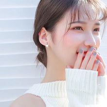 이미지를 갤러리 뷰어에 로드 , 스테인레스 스틸 8mm 더블 소형 원형 참 귀걸이 스터드 미니멀리스트
