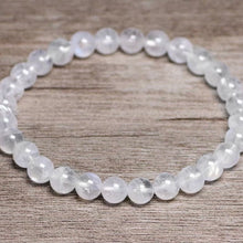 Load image into Gallery viewer, Natural White jade 8mm Round Bead Elastic Stretch String Bracelet
