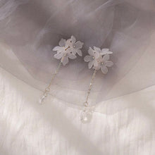 이미지를 갤러리 뷰어에 로드 , 스터드 한국 패션 화이트 아크릴 꽃 귀걸이 8cm 무지개 눈물 드롭 연마된 구슬

